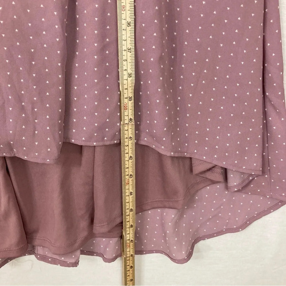 New Lulu's Mauve Color Polka Dot Soft Flowy Wrap Belted Midi Dress Medium - Picture 4 of 11